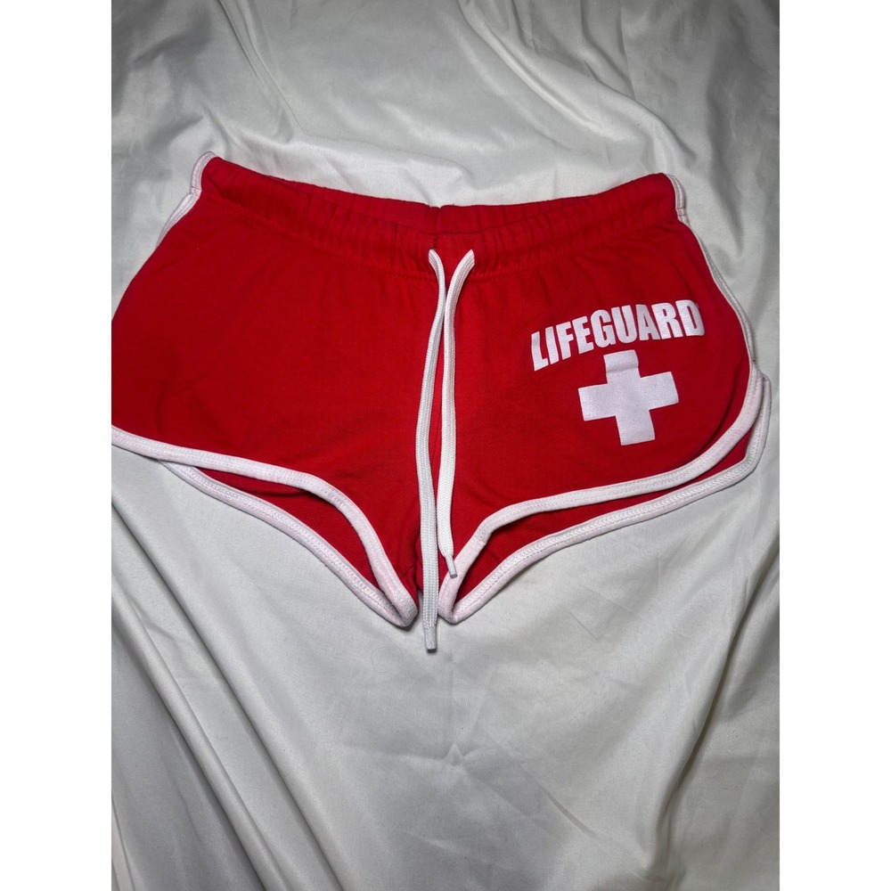 Lifeguard Maui Hawaii Shorts Women Small Red Dolphin Summer Beachwear